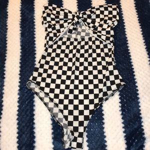 Charlotte Russe Checkered Bodysuit